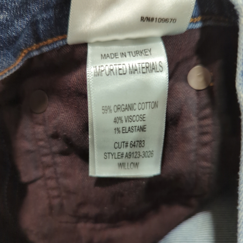 AGOLDE Willow Mid Rise Slim Straight Blue Jeans - Women's 28 Classic Basic Denim - Picture 11 of 14